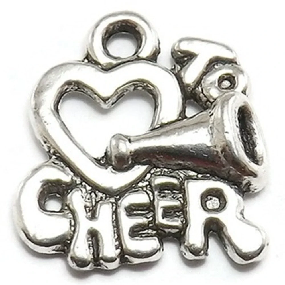 8pcs Love to Cheer Charms, cheerleader,‎ jewelry making supplies